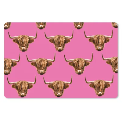Produktbild von MuchoWow® Mauspad Mousepad Schottischer Highlander - Muster - Braun 27x18 cm - Mousepads - Maus Mat - Pad - Mausunterlage - Büroartikel - Desk Matten