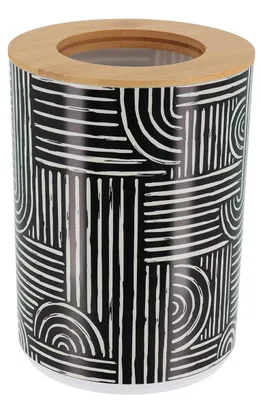 Produktbild von Bedruckter pp abfalleimer mit bambusdeckel 5l - ethnic vibes - Tendance