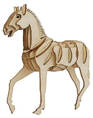 Image de Puzzle 3D Cheval en bois 82 pcs