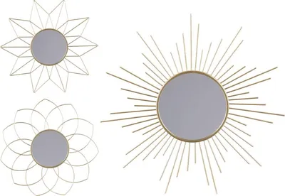 Image de MIROIR de design DOCHTMANN, couleur or, lot de 3, 25 cm