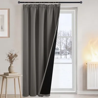Thermogardine Kälteschutz doppellagig blickdicht 175x140 cm grau 1 St.