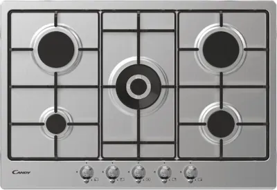 Produktbild von Candy Classic CHW74WTX, Edelstahl, Integriert, 75 cm, Gaskochfeld, Edelstahl, 5 Zone(n)