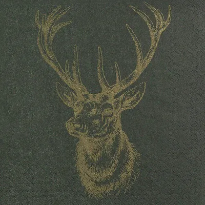 Produktbild von Servietten 33x33 cm - Classic Deer green