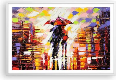 Produktbild von Gerahmtes Poster - Weißer Rahmen - gehen liebhaber - 91,5x61 cm - Wand Bild - Wanddeko - Wandbilder - Kunstposter - Wandposter - Bilderrahmen - Bilder - Kunstdruck - Wandbild - P2WAA91x61-3527