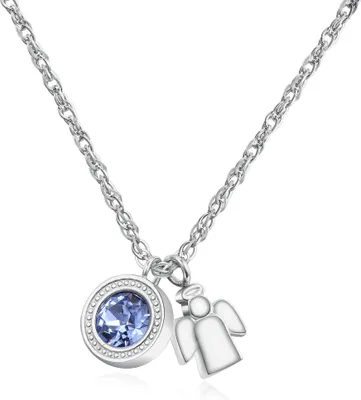 Produktbild von Stahl Halskette mit Kristall und Engel Lucky Light SKT03
