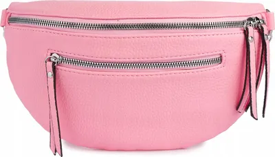 Image de Grand sac à bandoulière spacieux pour femme, en cuir, rose