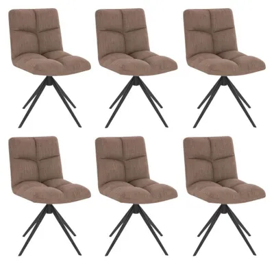 Produktbild von HOME DELUXE - Esszimmerstuhl NODA - 6er Set, Farbe: Samt Grau - 360 Grad drehbar, weiche Polsterung, bis 120 kg belastbar I Küchenstuhl Speisestühle Esszimmerstühle