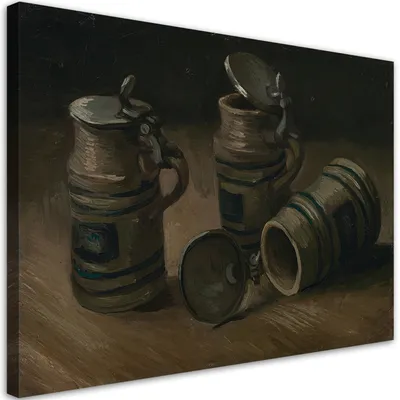 Produktbild von Leinwandbild  Bierkrüge - V. van Gogh 90x60 Feeby Bunt bild für die wand bereit zum aufhängen