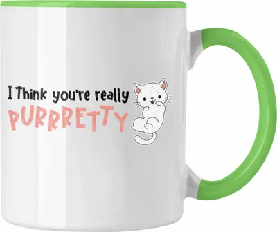Produktbild von Trendation - Valentinstag Tasse Geschenk für Ihn Sie Lustig Katzenbesitzer Geschenkidee Becher Freund Freundin Liebe Paare (Grün)
