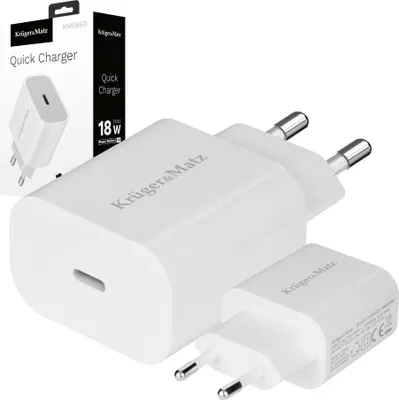 Zdjęcie produktu dla Ładowarka sieciowa USB-C PD QC 3.0 18W KrugerMatz
