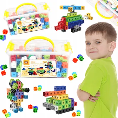 Produktbild von ProNice | Klemmbausteine - Konstruktionsspielzeug 4D - 218 Teile - Bunte Bausteine - Kreativität fördern und lernen