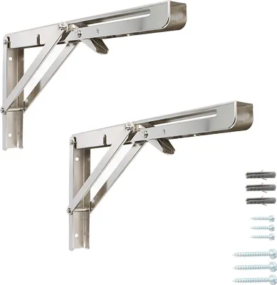 Produktbild von Klappkonsole 1 Paar Regalbodenhalter Klapptischhalterung Klappwinkel Edelstahloptik 300mm x 155mm