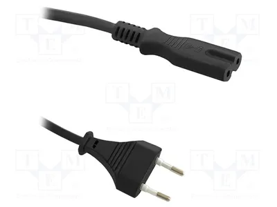 Produktbild von 1x Kabel CEE 7/16 (C) Stecker,IEC C7 weich 1,4m schwarz 2,5A 50547 Computerversor