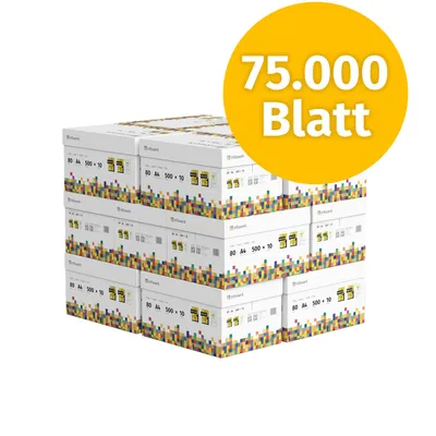Produktbild von Infowerk Druckerpapier Kopierpapier 75000 Blatt 150 x 500 A4 80g Premium Weiß PEFC
