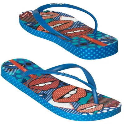 Produktbild von Ipanema Damen Flip Flops Sommer Badelatschen Pantoletten Slides Blau/Orange Gr.37