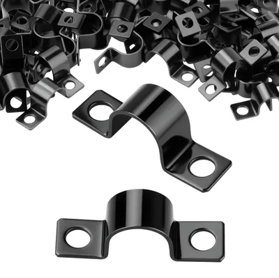 U-Klemmen 5 mm, 120 Stück, Kohlenstoffstahl, schwarz