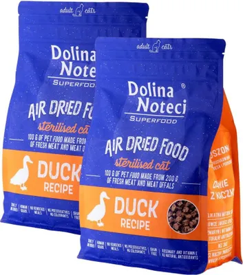Produktbild von Dolina Noteci Superfood Kastriert Ente Katze 2x1KG