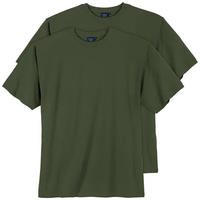 Produktbild von Adamo 2er-Pack Basic T-Shirt Übergröße oliv