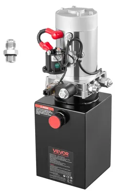 Obrázok produktu pre VEVOR 6 Qt hydraulický agregát, jednočinné čerpadlo pre sklápacie prívesy, maximálny otvárací tlak 22 MPa a prietok 3,4 l/min, 12 V DC hydraulické čerpadlo s kovovou nádržou pre sklápacie prívesy, čierne