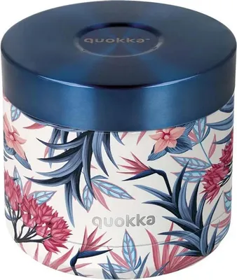 Immagine prodotto di Barattolo per alimenti Quokka Whim - Cestino termico / thermos per il pranzo da 600 ml (Blue Garden)