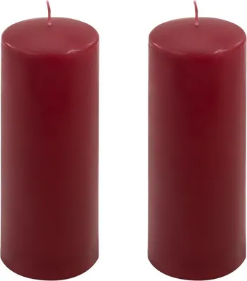 Obrázok produktu pre Sada sloupových svíček, 20 cm, Ø 7,5 cm, vínová, 2 ks