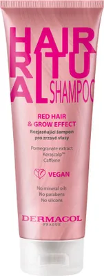 Produktbild von Dermacol Hair Ritual Red Hair & Grow Effect Shampoo aufhellendes Shampoo zur Wiederbelebung roter Farbtöne 250 ml