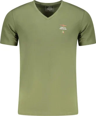 Obrázok produktu pre Pánske tričko v zelenej farbe s výstrihom do V a potlačou Frecce Tricolori