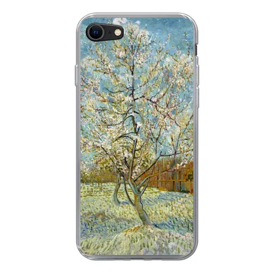 Produktbild von MuchoWow® Handyhülle Schutzhülle Hülle für iPhone 7 Blühender Pfirsichbaum - Vincent van Gogh Silikon Softcase Handy Hülle - Kartenhalter