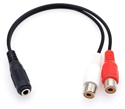 Obrázek produktu pro 20 cm, 3,5mm jack (samice) na 2x RCA (samice), stereo audio kabel