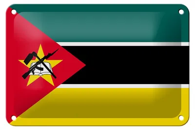 Produktbild von Blechschild Flagge Mosambiks 18x12cm Flag of Mozambique Dekoration