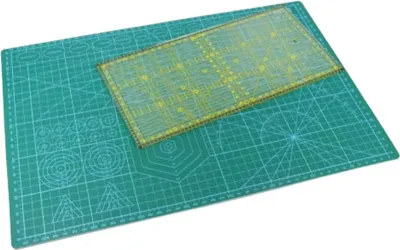 Image de MVPOWER Snijmat Set A3 - Tapis de découpe auto-cicatrisant avec grille & coupe-rouleau - 5 lames de rechange et règle Naail incluses - Pour une découpe précise