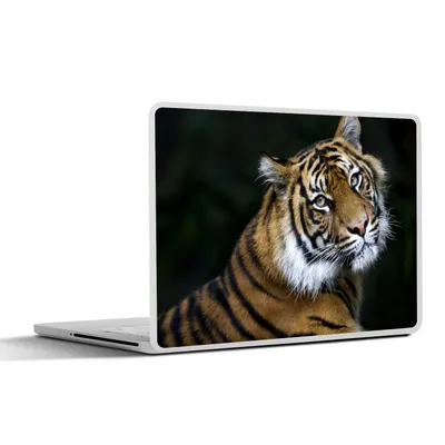 Produktbild von MuchoWow® Laptop Aufkleber Sticker Cover Tiger - Porträt - Schwarz 40x30 cm - Laptop Dekoration - Selbstklebend
