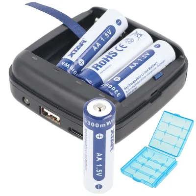 Produktbild von 4x AA 1,5V 3300mWh typisch 2000mAh Lithium Ionen Akku wiederaufladbar inklusive 1.5V Ladegerät