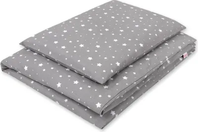 Obrázek produktu pro 2dílná sada bavlněného dětského povlečení 135x100 - Mini bílé hvězdičky na šedém pozadí