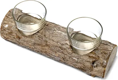 Produktbild von Kerzenglashalter Holzscheit - Einheitsgröße