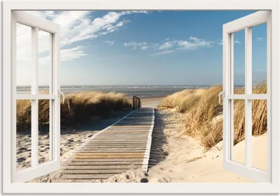Produktbild von ARTland Wandbild Alu für Innen & Outdoor Nordseestrand auf Langeoog, weiß Größe: 70x50 cm