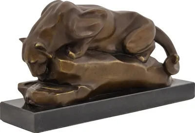 Produktbild von Bronzeskulptur Puma im Antik-Stil Bronze Figur Statue 29cm