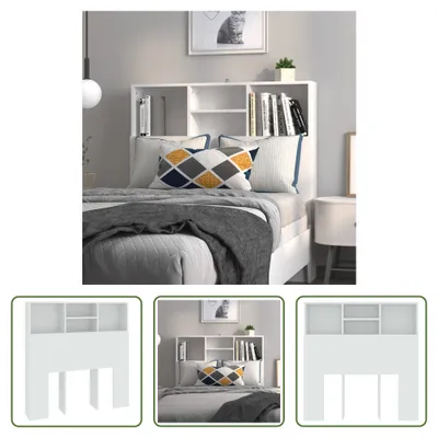 Produktbild von The Living Store Bett-Kopfteil mit Ablagen Weiß 100x19x103,5 cm