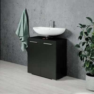 Immagine prodotto di Mobiletto sotto lavabo - Mobile da bagno - Organizzazione del bagno -  - 60 x 30 x 60 cm - Nero