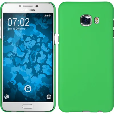 Produktbild von PhoneNatic Case kompatibel mit Samsung Galaxy C5 - Hülle grün gummiert Hard-case + 2 Schutzfolien