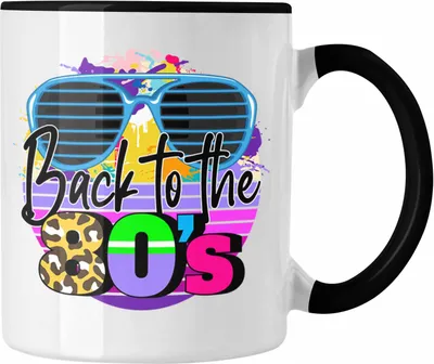 Produktbild von Trendation - 80er Jahre Tasse Geschenk 80. Jahre Geschenkdidee Errinerrung (Schwarz)