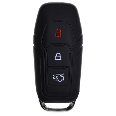 Produktbild von Auto Schlüssel Hülle Silikon Schutz Cover Schwarz kompatibel mit Ford Mustang Mondeo V Turnier Fiesta Focus Galaxy Kuga 3 Tasten KEYLESS SMARTKEY