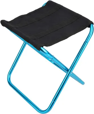 Produktbild von Klapphocker, blau, Mini-Klapphocker, Aluminiumlegierung, Oxford-Tuch, tragbarer Klapphocker, Angeln, Bergsteigen, Grillen (blau)