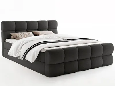 Produktbild von FurniDe24 Boxspringbett Leo 180x200 - Bett mit Matratze und Topper – Kontinentalbett mit Bettkasten und Matratze – Doppelbett Schwarz (Anthology 19)