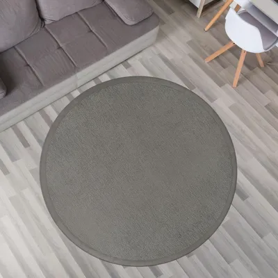 Produktbild von TT Home Krabbelmatte Babyzimmer Teppich Spielmatte Kinder Unifarben Rutschfest Flauschig Größe 80 cm Rund