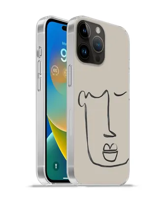 Produktbild von MuchoWow® Handyhülle Schutzhülle Hülle für Apple iPhone 14 Pro Max Gesicht - Abstrakt - Strichzeichnung Silikon Softcase Handy Hülle - Hardcover