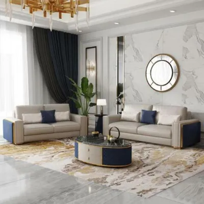 Produktbild von Moderne Sofas Ledersofa Couch Wohnlandschaft  Sofa Sitz Sofagarnitur 3+2 Design