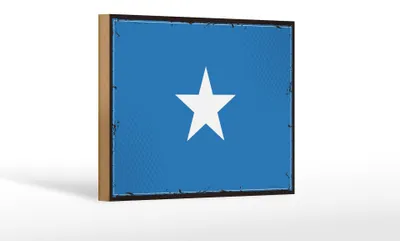 Produktbild von Holzschild Flagge Somalias 18x12 cm Retro Flag of Somalia Dekoration