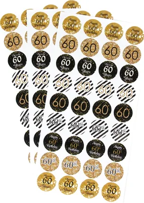Produktbild von Oblique Unique 60. Geburtstag Sticker Jubiläum Deko Aufkleber 108 Stk. Geschenk Dekoration Party Geburtstagsdeko