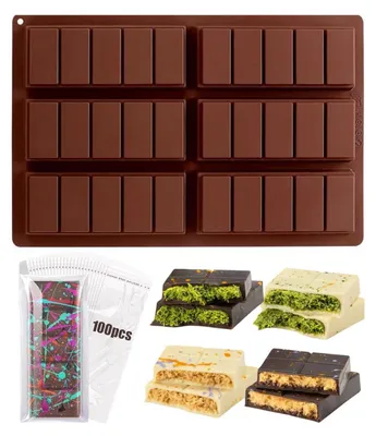 Produktbild von Schokoladenform Silikon tief 2,5 cm BPA Frei 2er Set für Pralinen & Dubai Chocolate